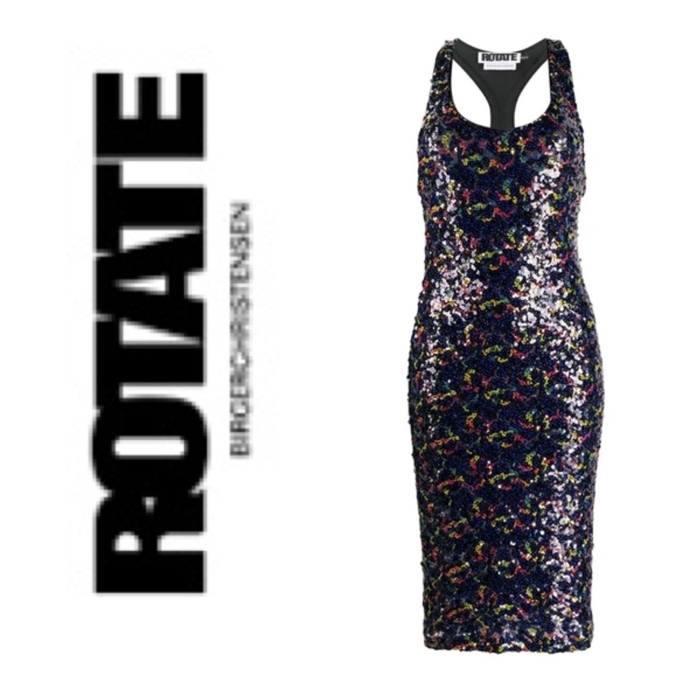 ROTATE Birger Christensen Ella Sequin
Racerback Sheath Dress Size 8 - Picture 2 of 11